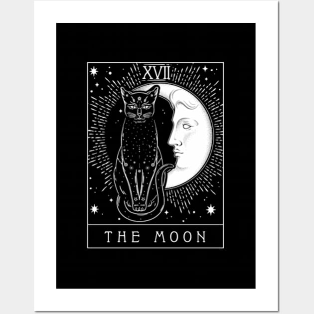 Tarot Card Crescent Moon And Cat Wall Art by Sink-Lux